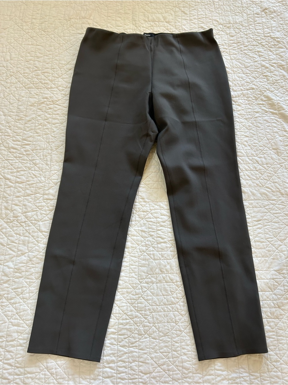 Theory Grey Stretch Slim Scuba Paneled Legging Greystone XL
